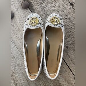 Michael Kors Perforated Flats with Gold Logo 9.5